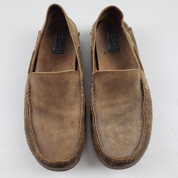 Ariat Gleeson 4LR Slip On Loafer Mens 11 D Brown Leather Moccasin Casual Shoe - Picture 4 of 13